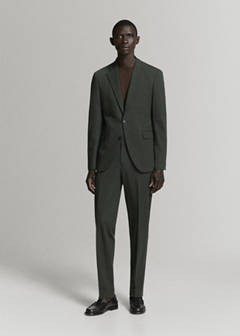 Milan slim-fit suit jacket — Khaki 2