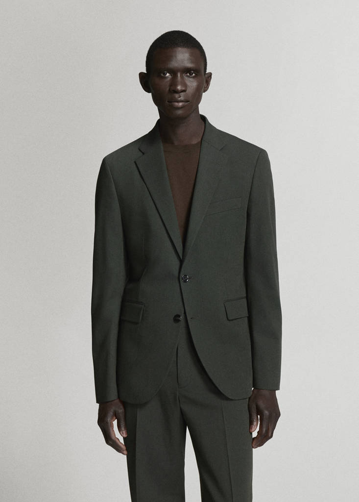 Milan slim-fit suit jacket — Khaki