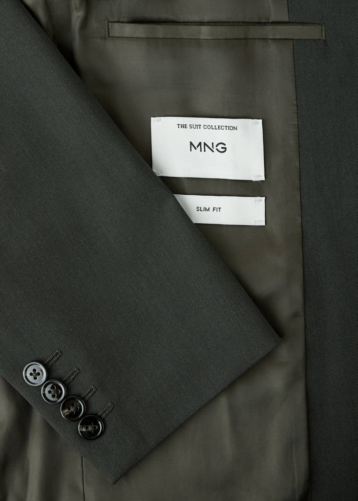 Milan slim-fit suit jacket — Khaki