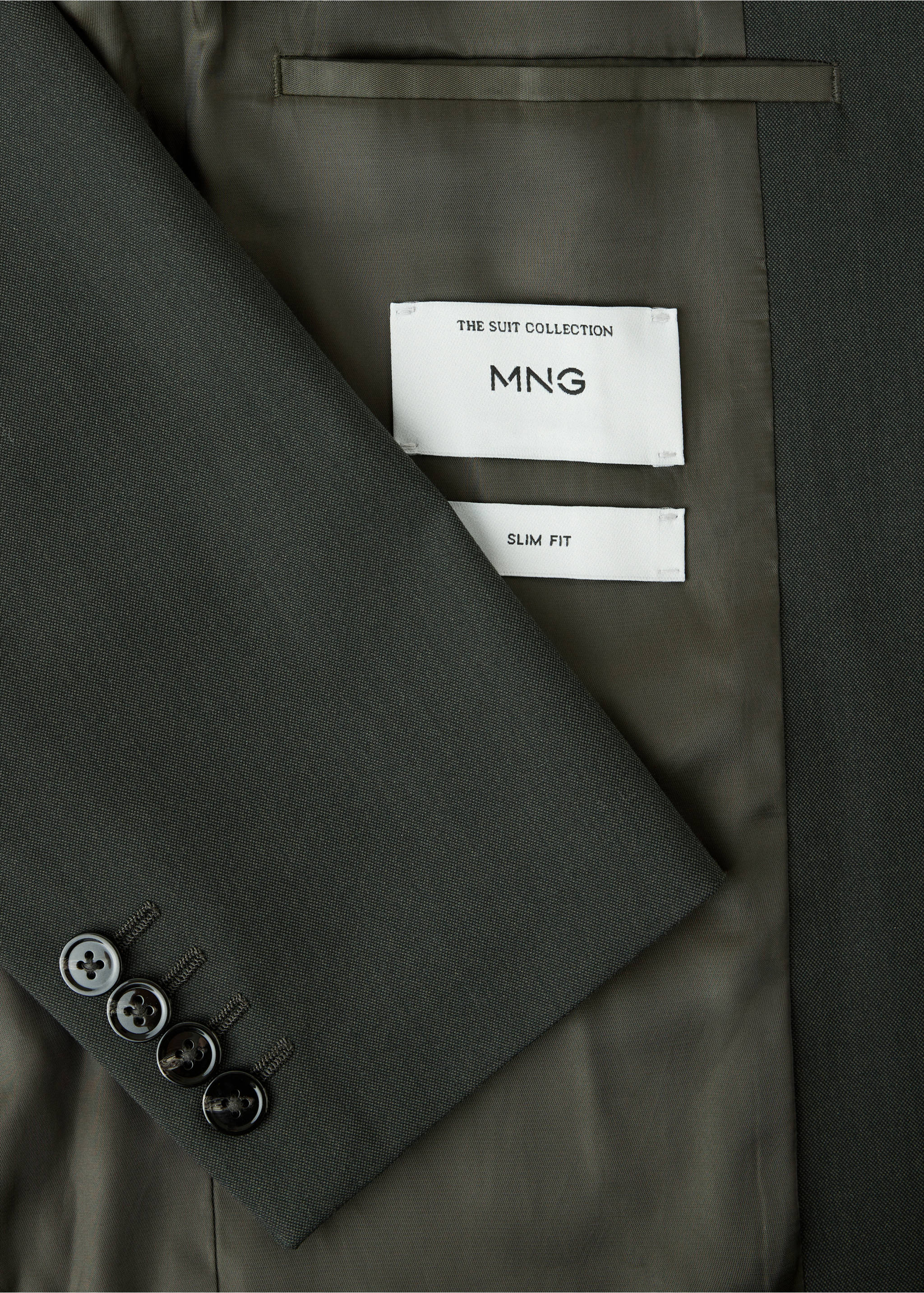 Milan slim-fit suit jacket - Details of the article 0, Khaki. Ref: 37045154-00.