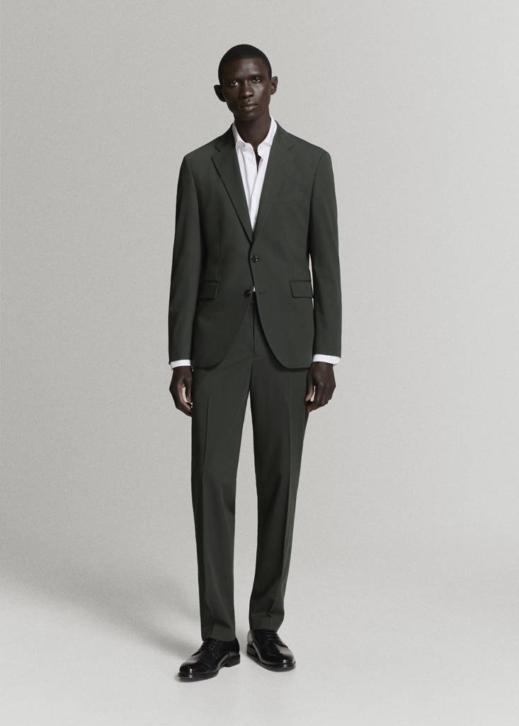 Milan slim-fit suit jacket — Khaki