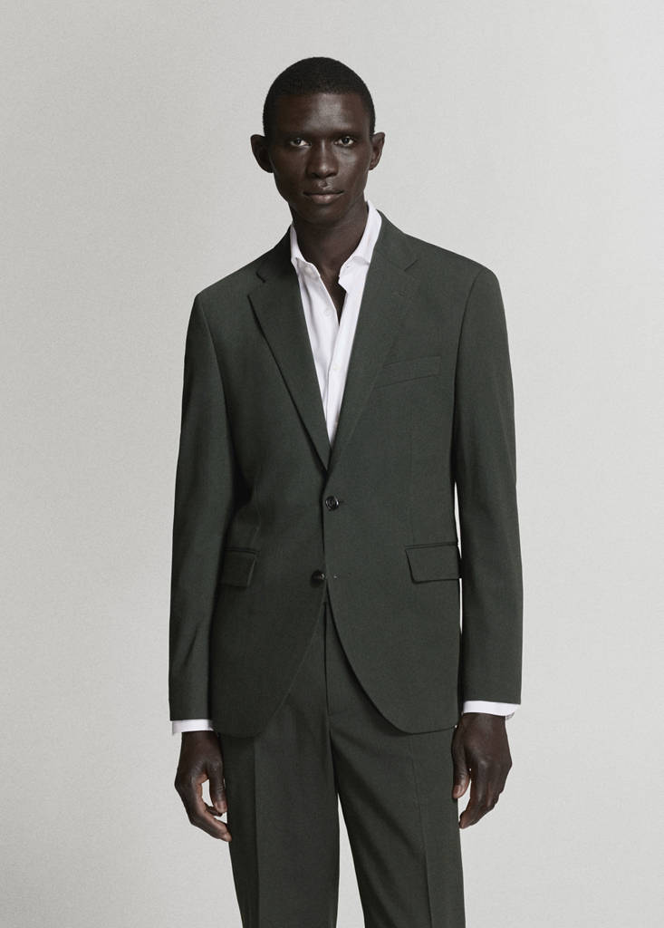Milan slim-fit suit jacket — Khaki