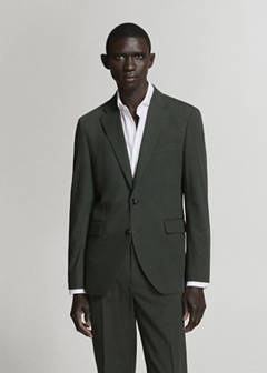 Milan slim-fit suit jacket — Khaki 10