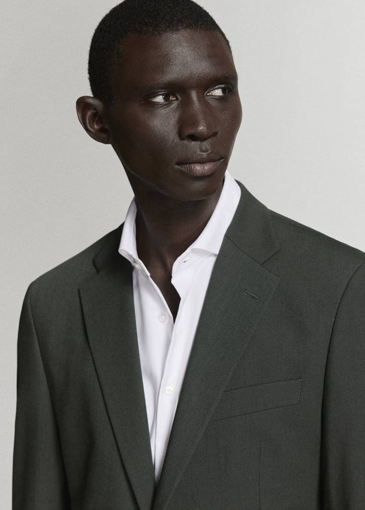 Milan slim-fit suit jacket — Khaki
