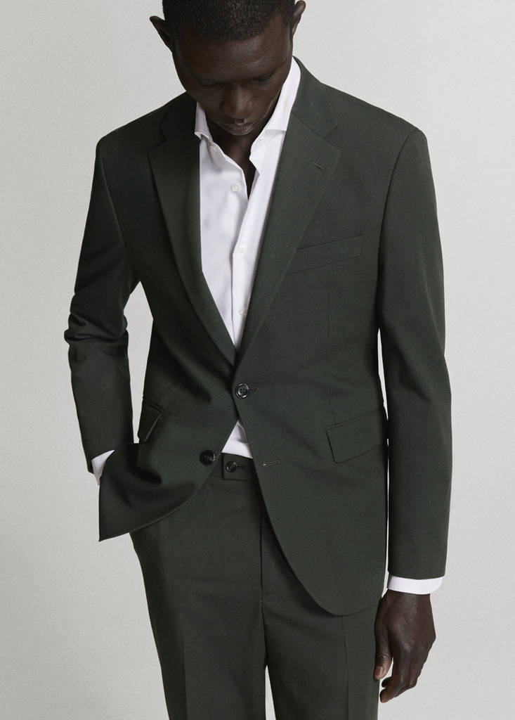Milan slim-fit suit jacket — Khaki