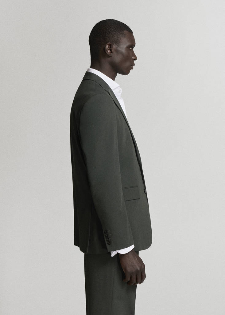 Milan slim-fit suit jacket — Khaki