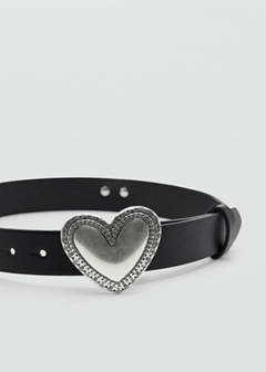 Heart buckle belt — Black 2