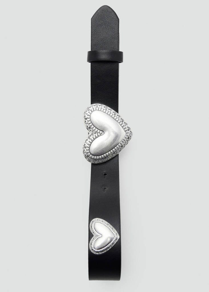 Heart buckle belt — Black