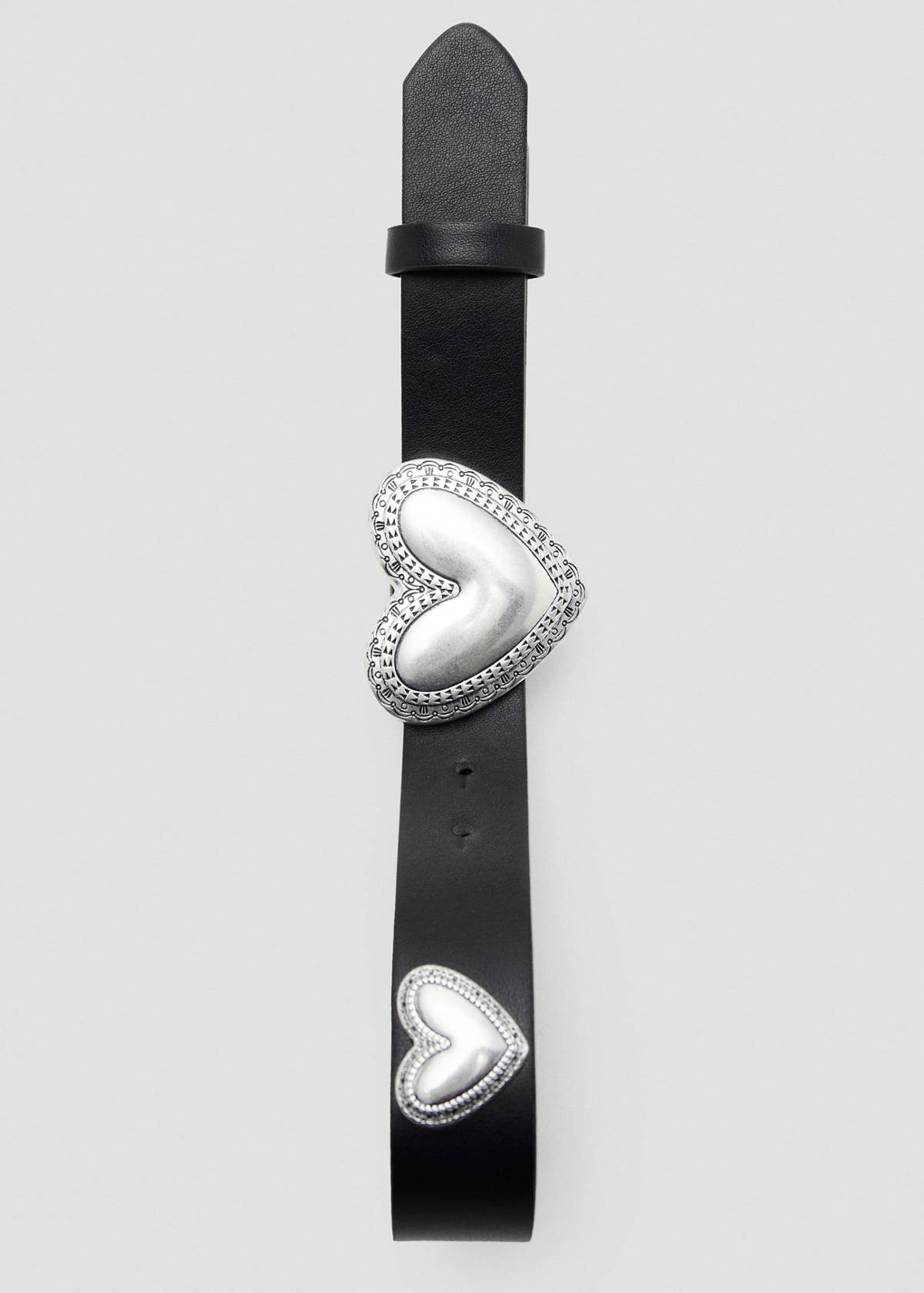 Heart buckle belt — Black