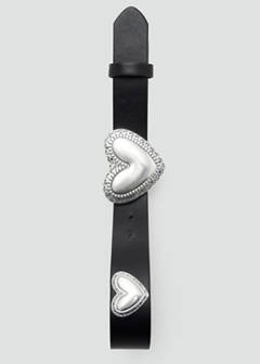 Heart buckle belt — Black 4