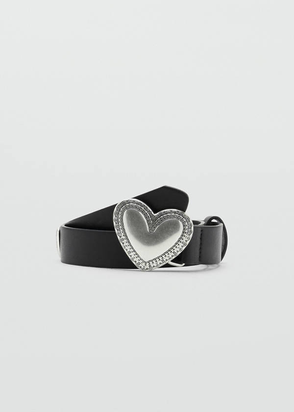 Heart buckle belt — Black