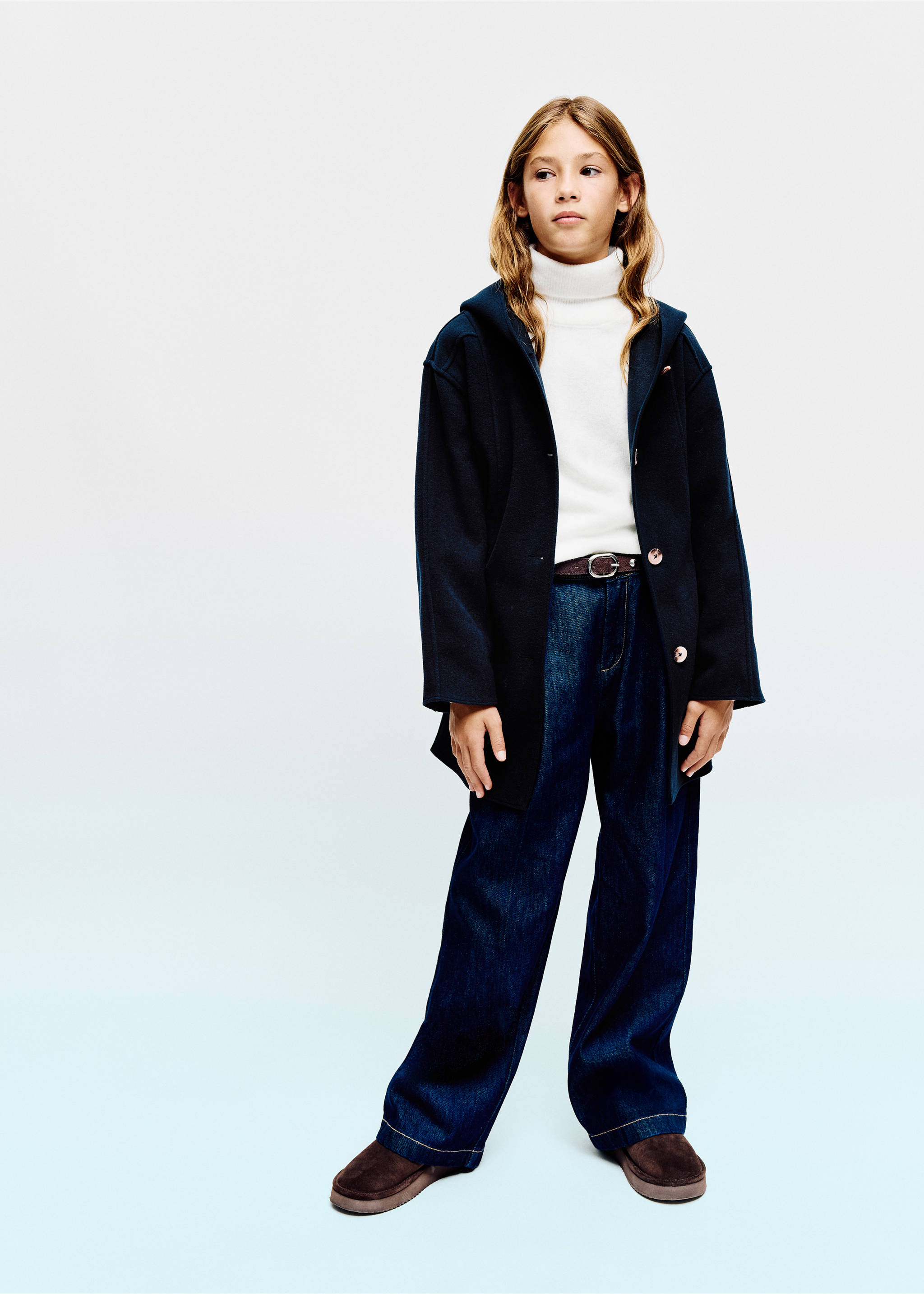 Long cloth coat - General plane, Navy. Ref: 37045160-00.