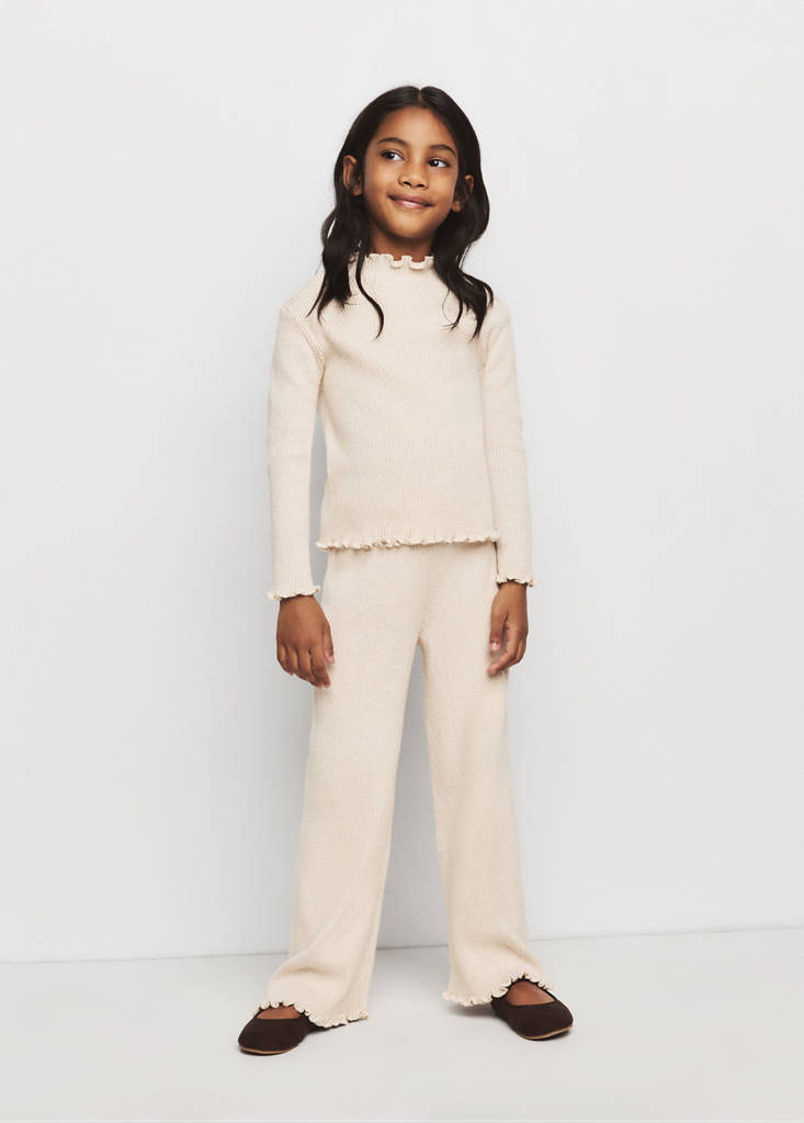 Ribbed cotton-blend sweater — Beige