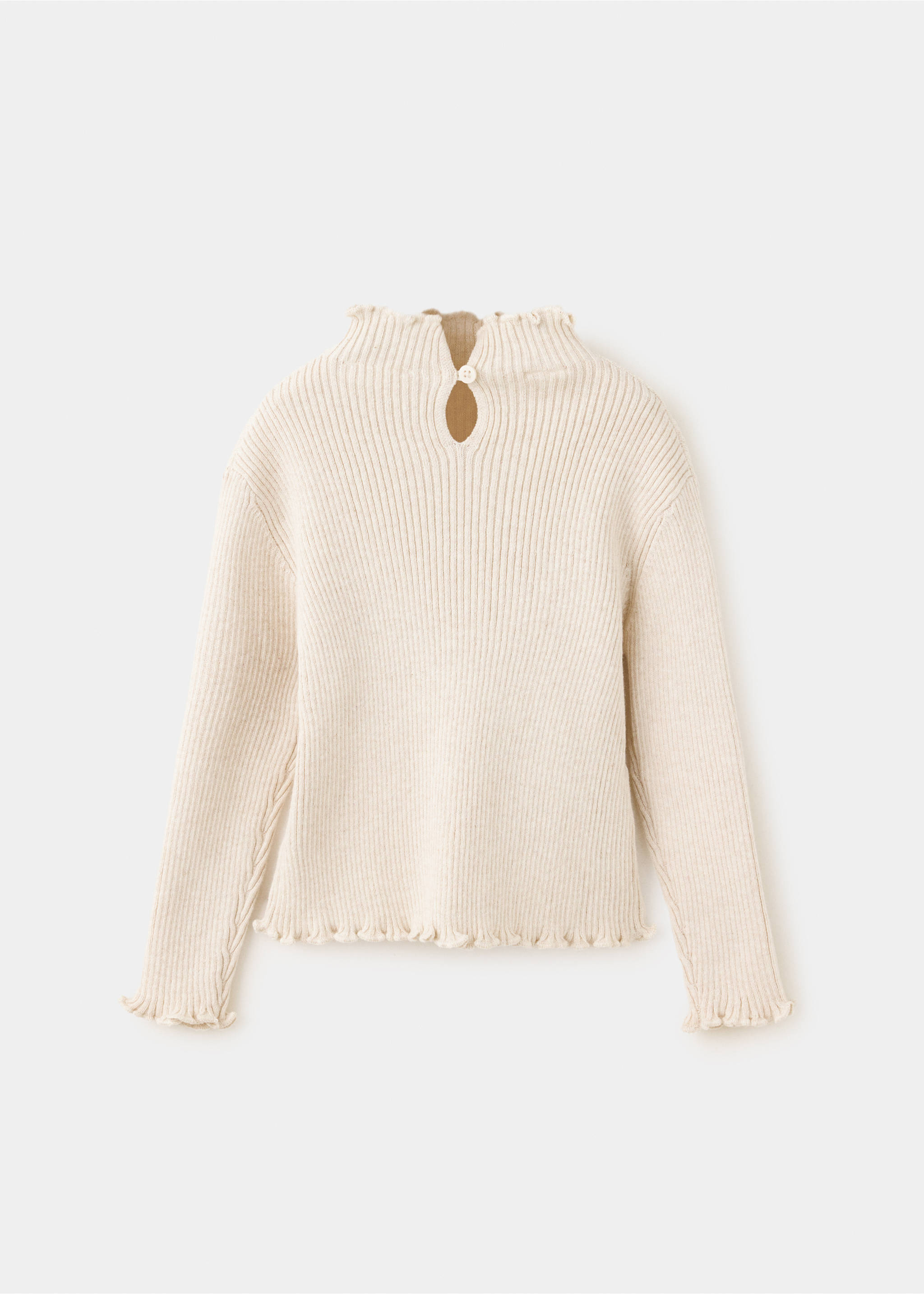 Ribbed cotton-blend sweater - Reverse of the article, Beige. Ref: 37045161-00.