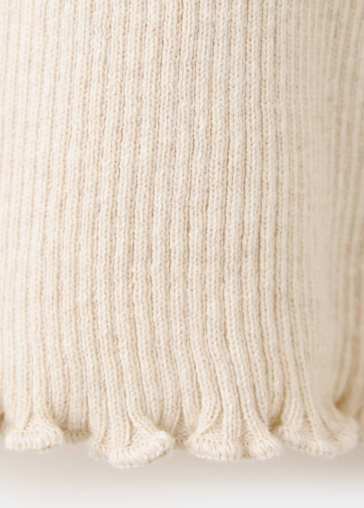 Ribbed cotton-blend sweater — Beige