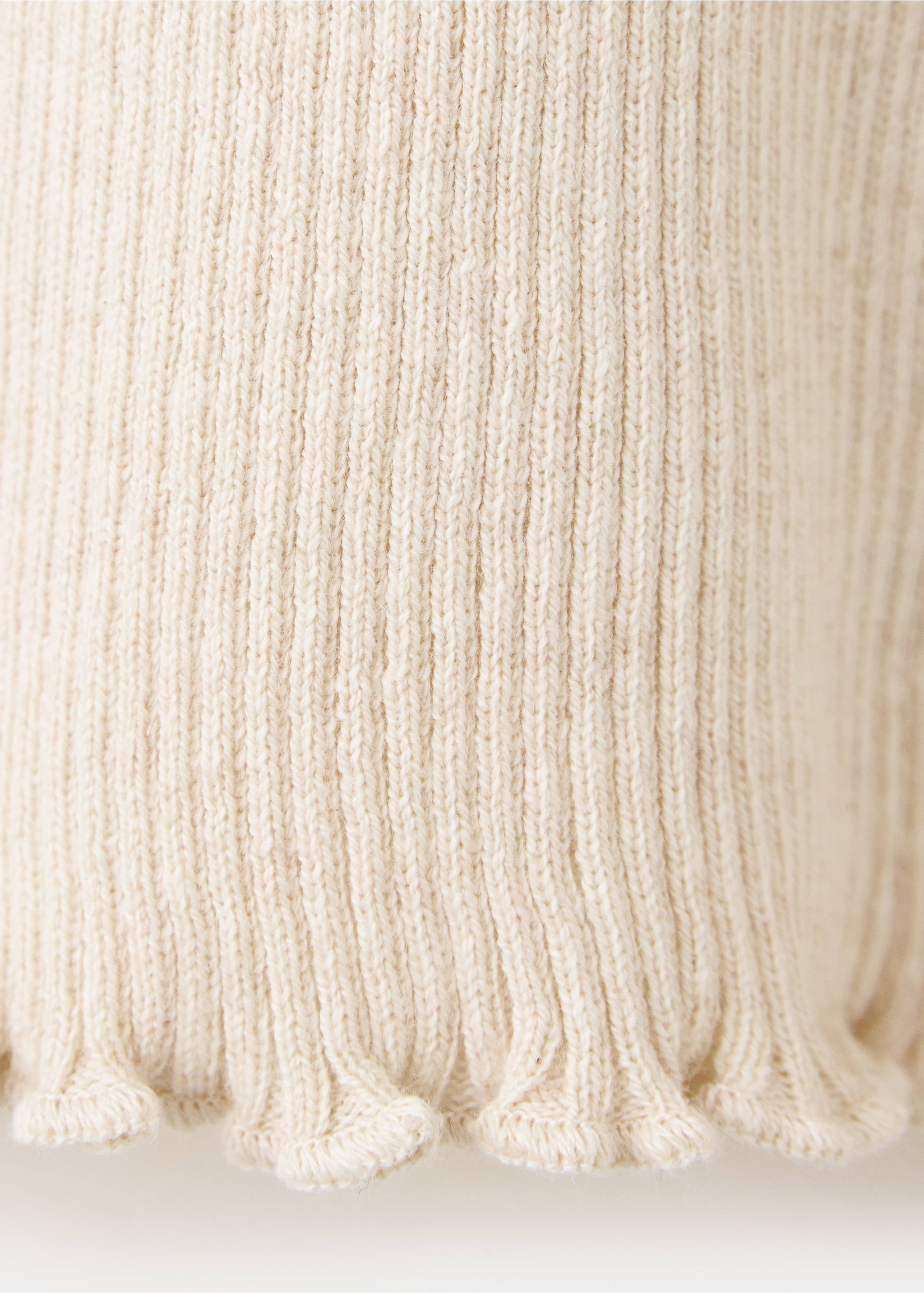 Ribbed cotton-blend sweater - Details of the article 8, Beige. Ref: 37045161-00.