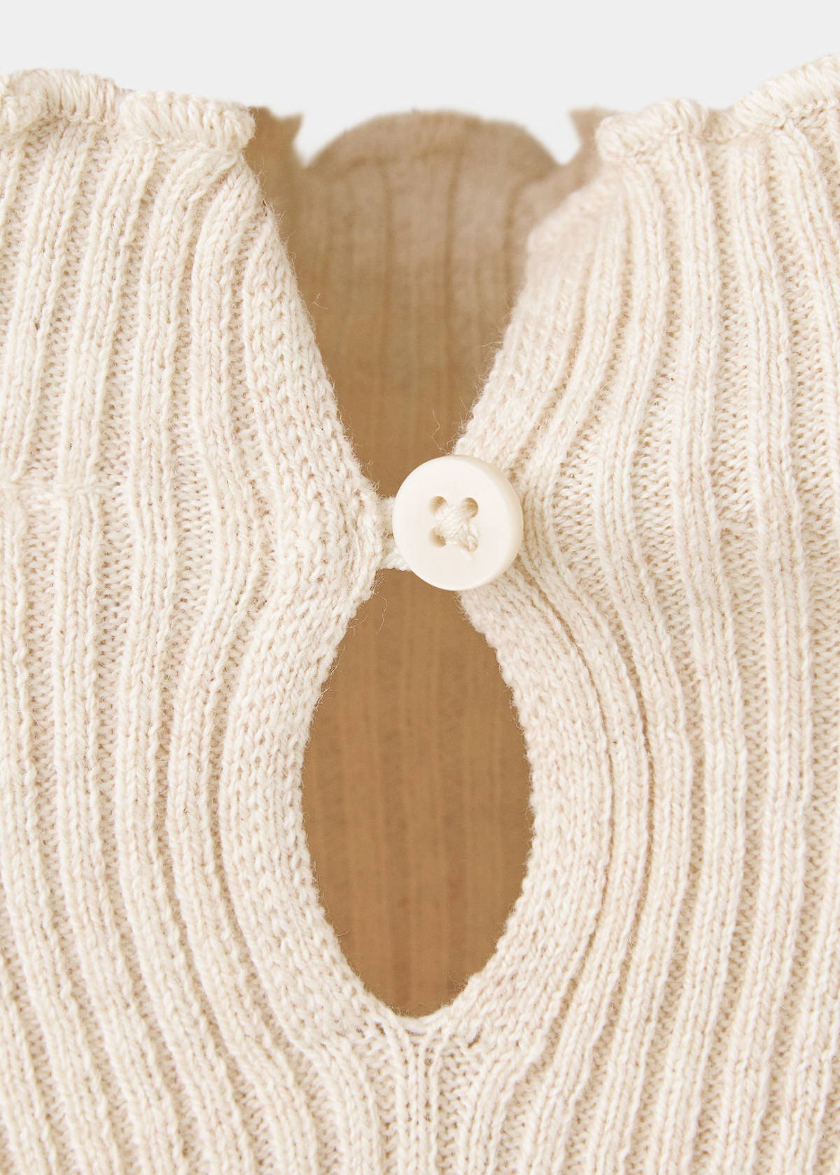 Ribbed cotton-blend sweater — Beige