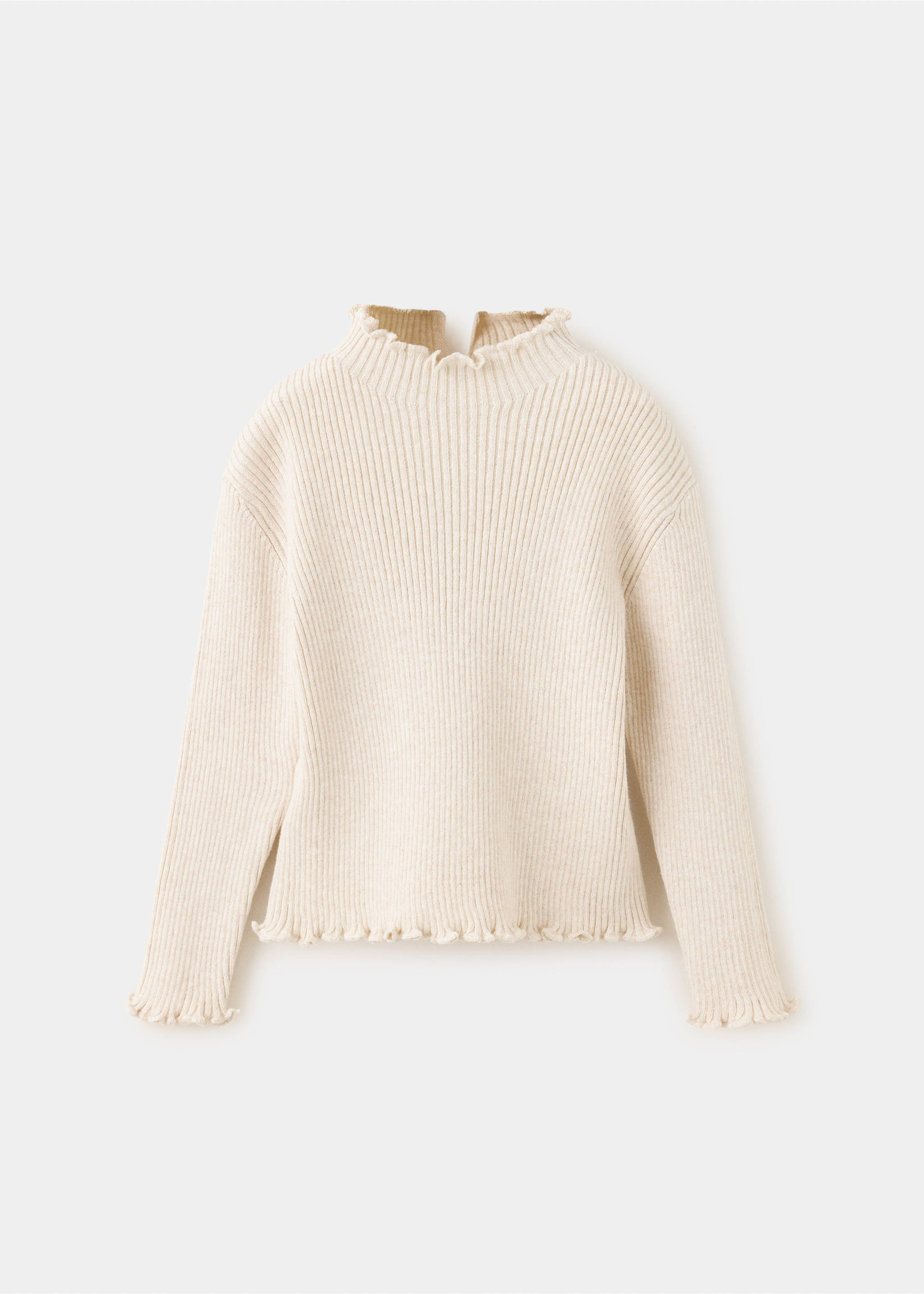 Ribbed cotton-blend sweater - Article without model, Beige. Ref: 37045161-00.