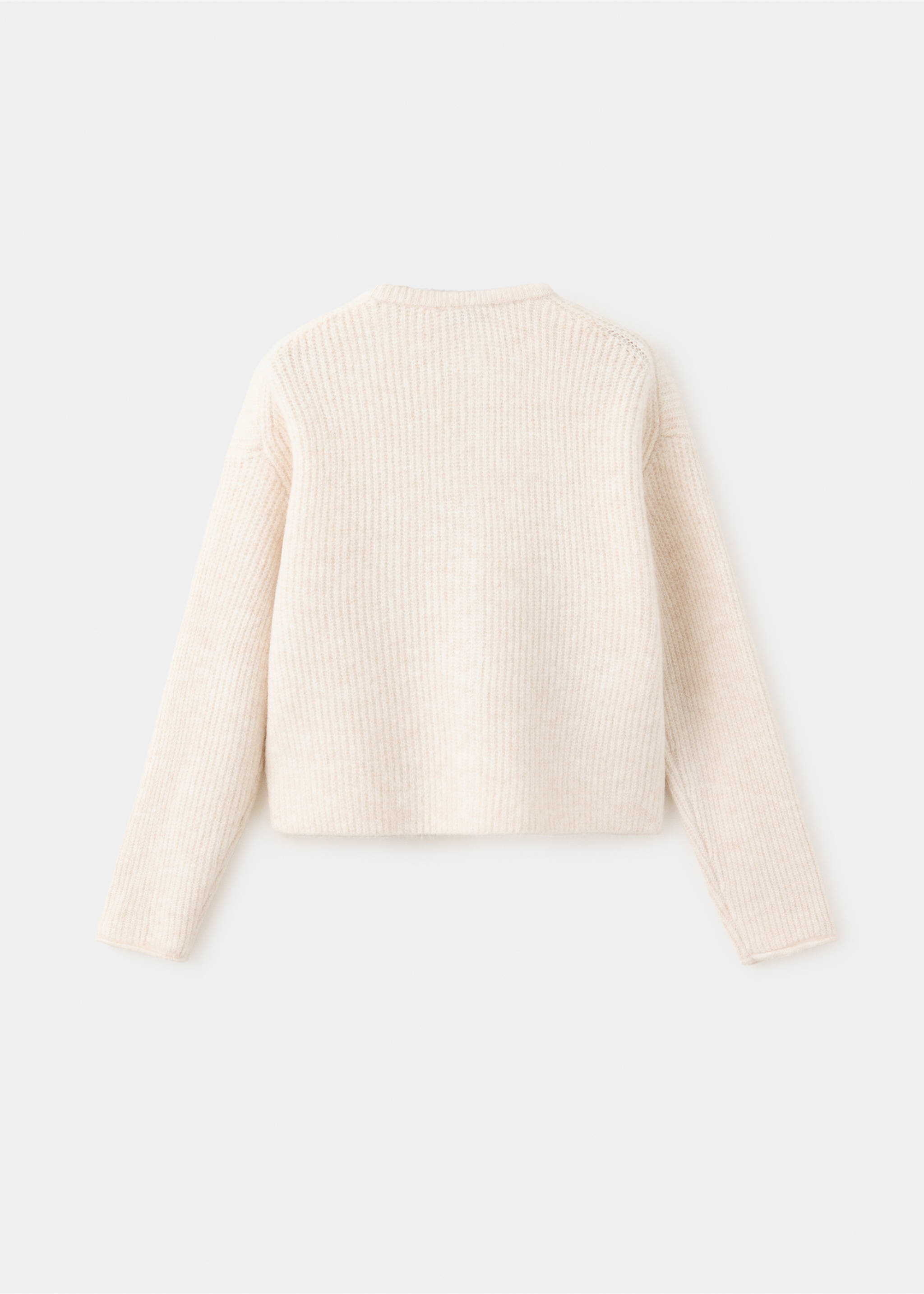 Buttoned knit cardigan - Reverse of the article, Beige. Ref: 37045162-00.