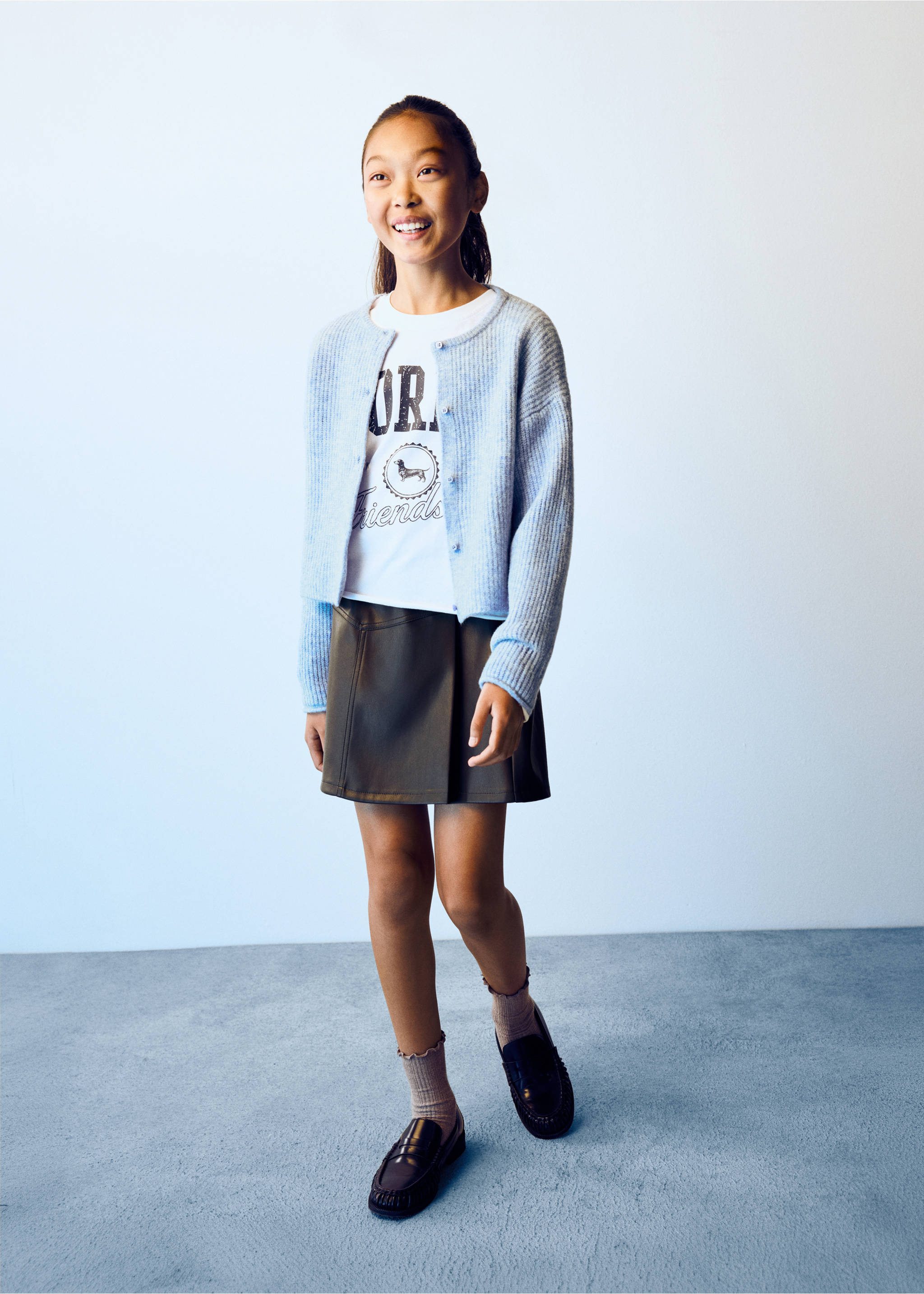 Buttoned knit cardigan - General plane, Blue. Ref: 37045162-00.