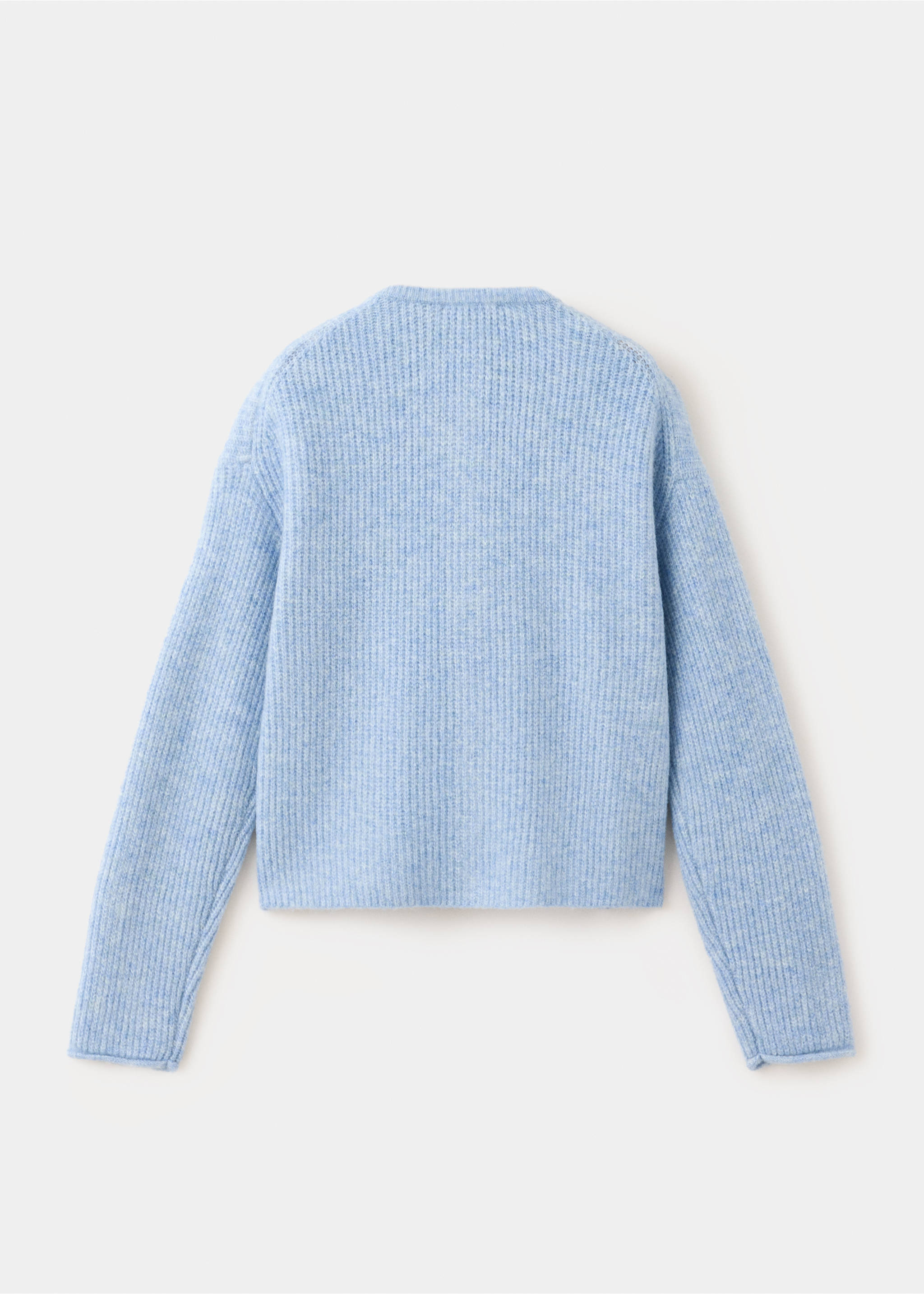 Buttoned knit cardigan - Reverse of the article, Blue. Ref: 37045162-00.