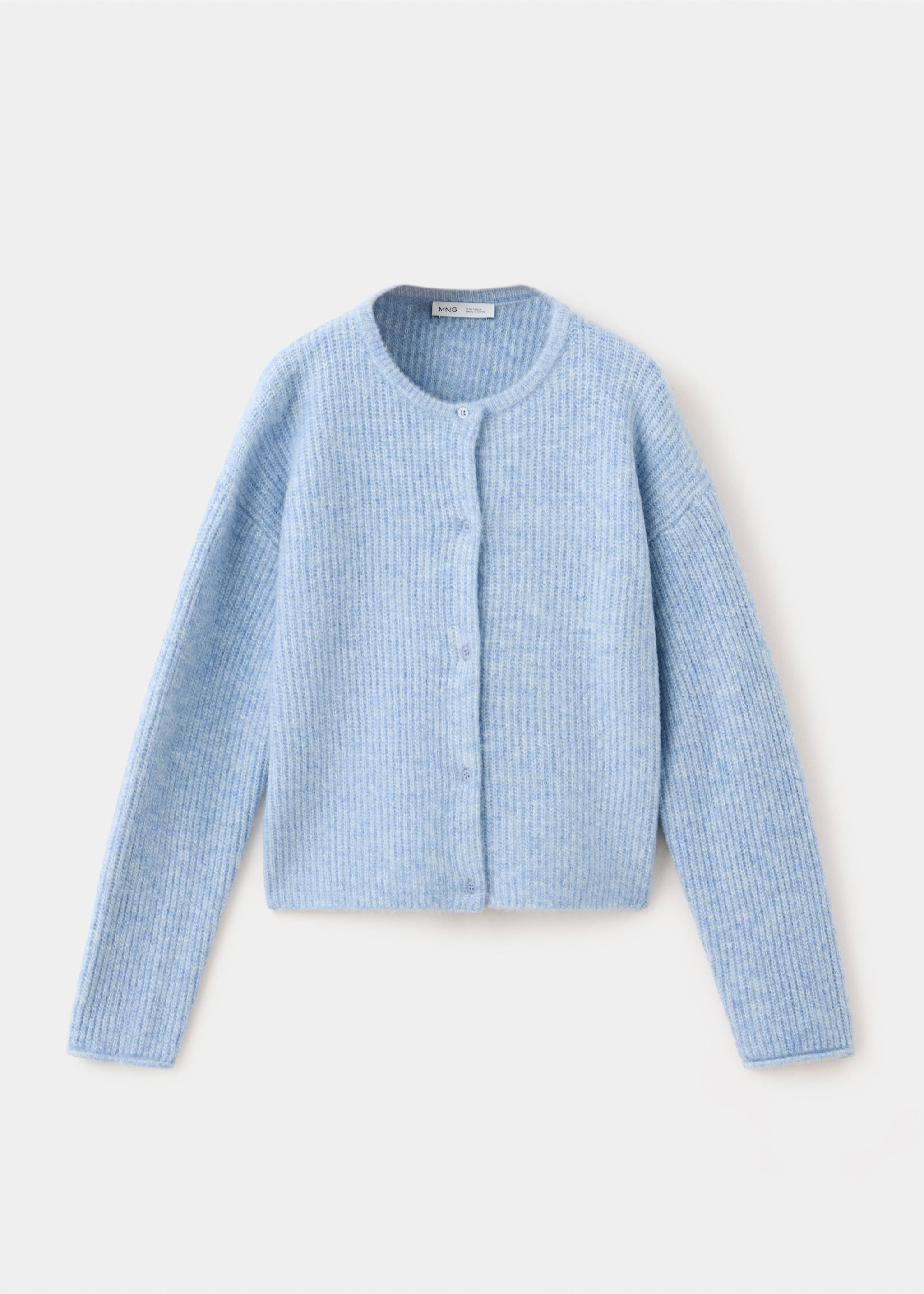 Buttoned knit cardigan - Article without model, Blue. Ref: 37045162-00.
