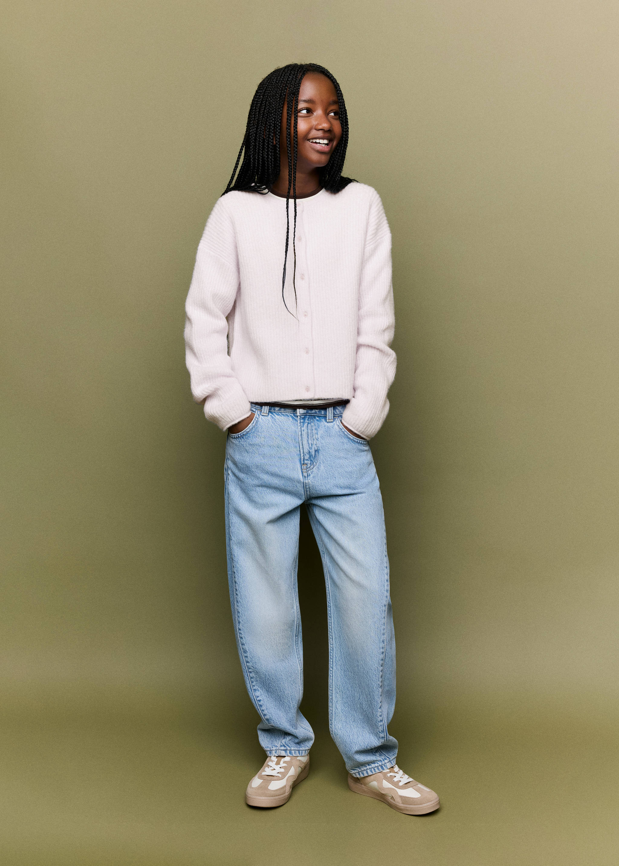 Cardigan côtelé boutons - Plan général