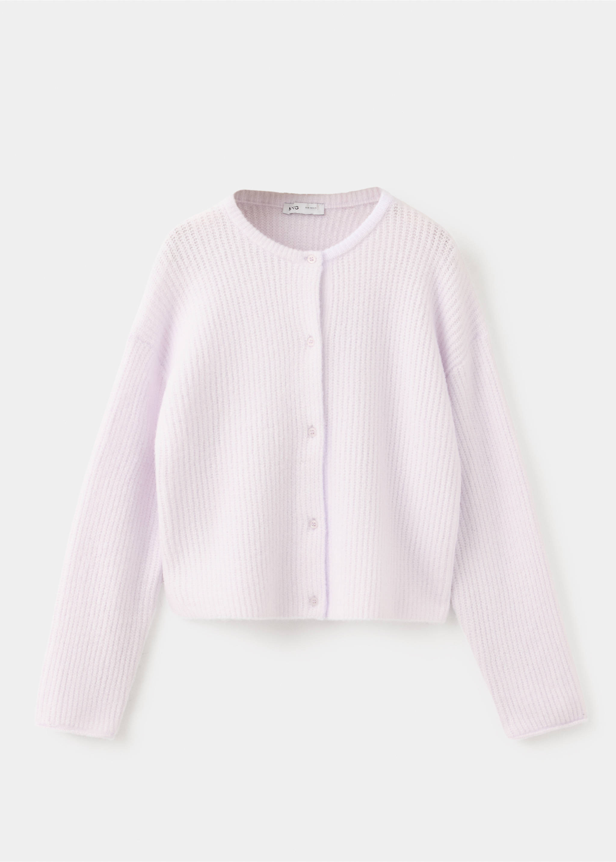 Chunky rib-knit cardigan - Article without model, Light/Pastel Purple. Ref: 37045162-00.