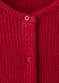Buttoned ribbed cardigan — Red 2