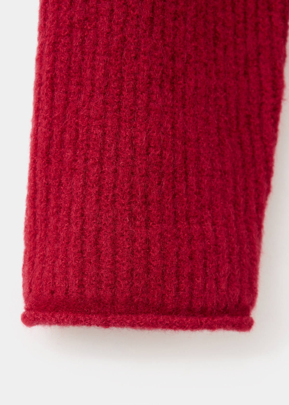 Buttoned ribbed cardigan — Red