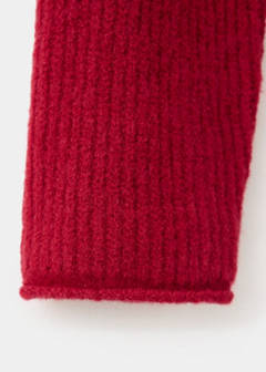 Buttoned ribbed cardigan — Red 4