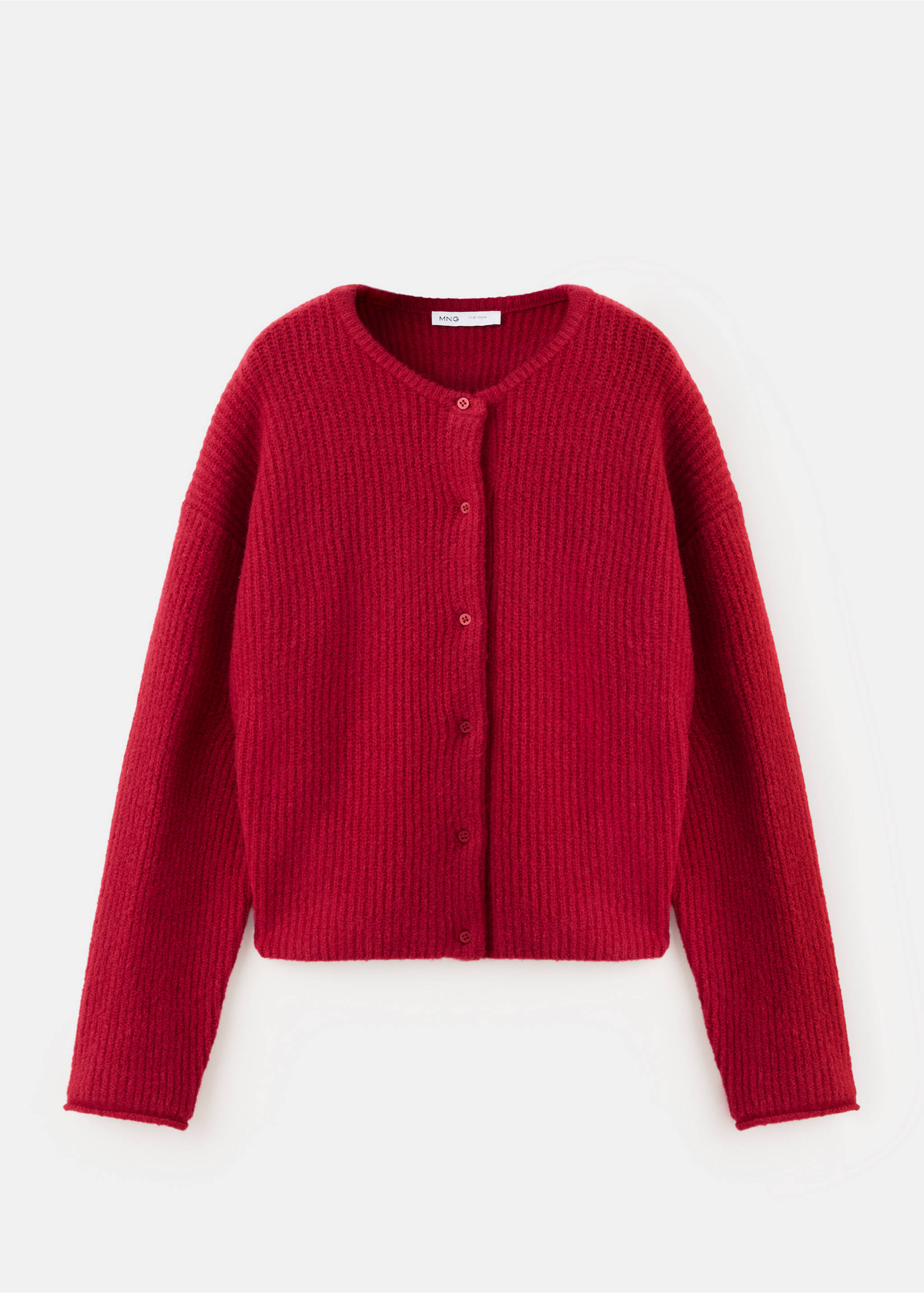 Buttoned knit cardigan - Article without model, Red. Ref: 37045162-00.
