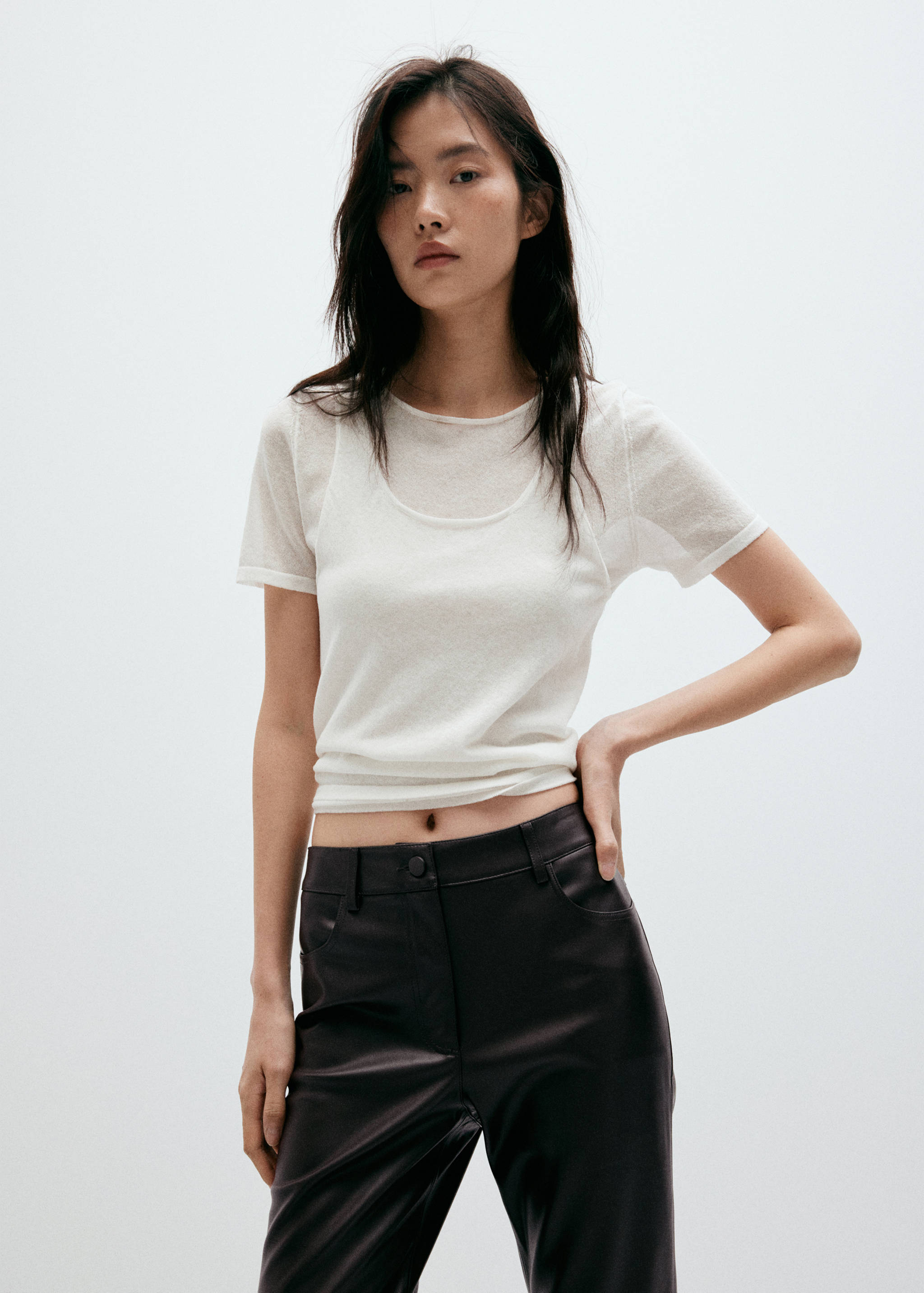 Pantalón flare efecto piel - Detalle del artículo 3