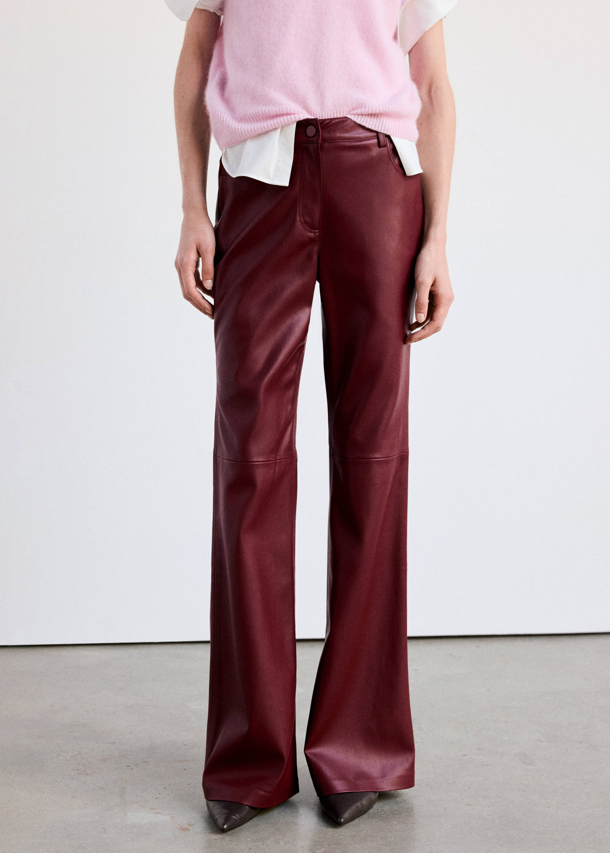 Pantalon flare cuir synthétique - Plan moyen