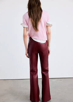 Faux-leather flared trousers — Red 3