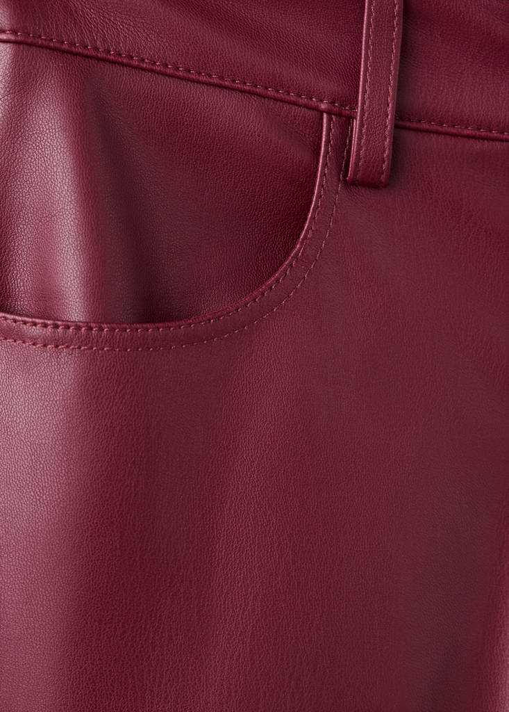 Faux-leather flared trousers — Red