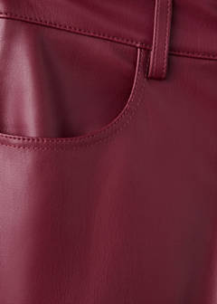 Faux-leather flared trousers — Red 7