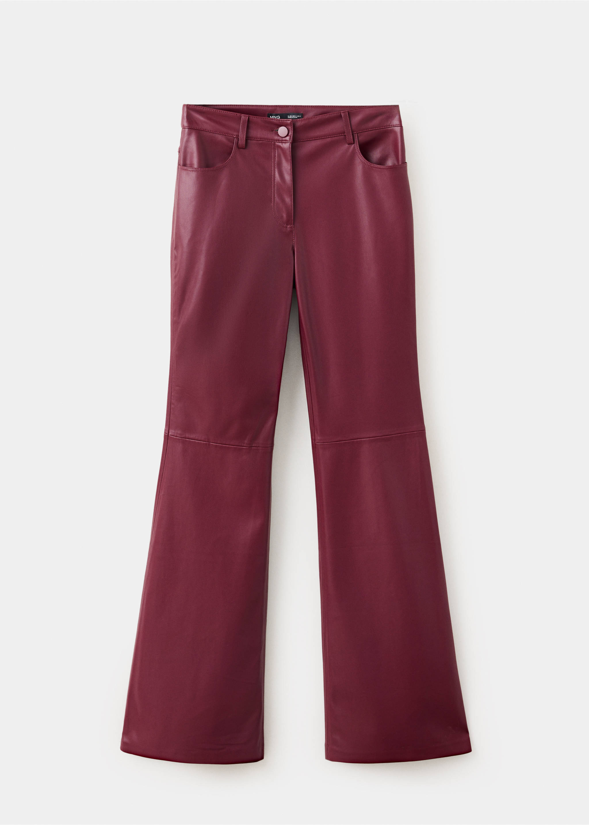 Faux-leather flared trousers - Article without model, Red. Ref: 37045163-00.