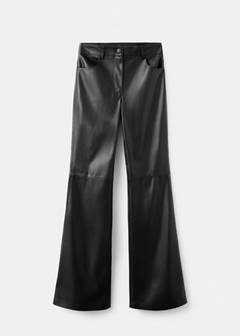 Faux-leather flared trousers — Black 8
