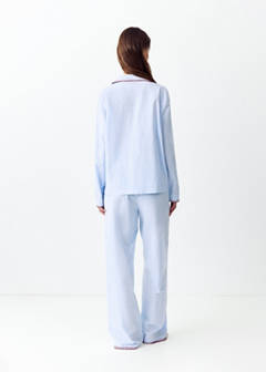 Striped pyjamas with contrasting trim — Blue 4