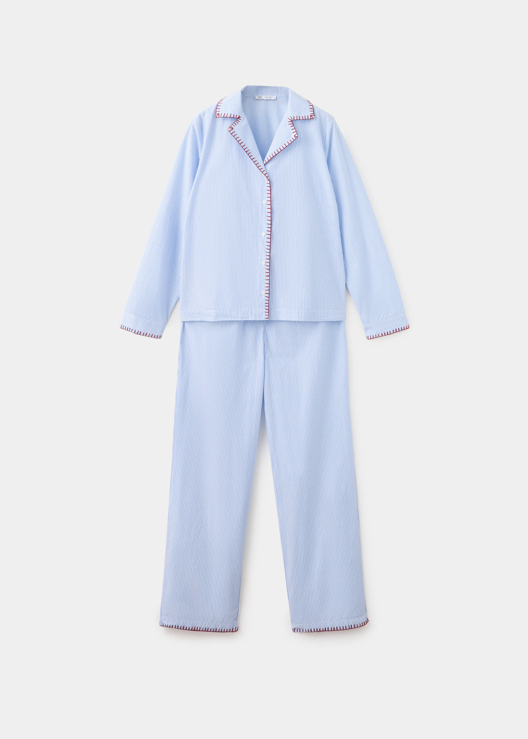 Full striped pyjamas with topstitch detail - Article without model