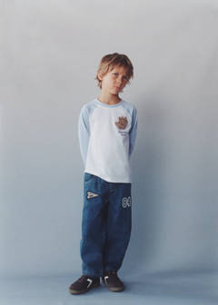 Comfy-fit patch jeans — Medium Blue 1