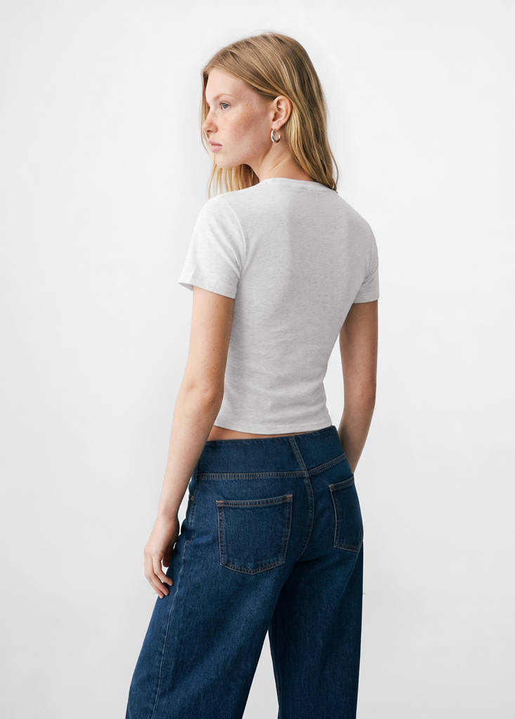 Slim-fit short-sleeved T-shirt — Light Heather Grey