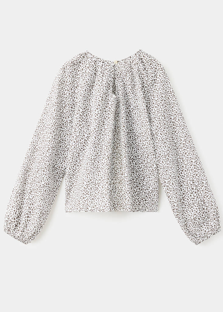 Animal print cotton blouse - thumbnail 3