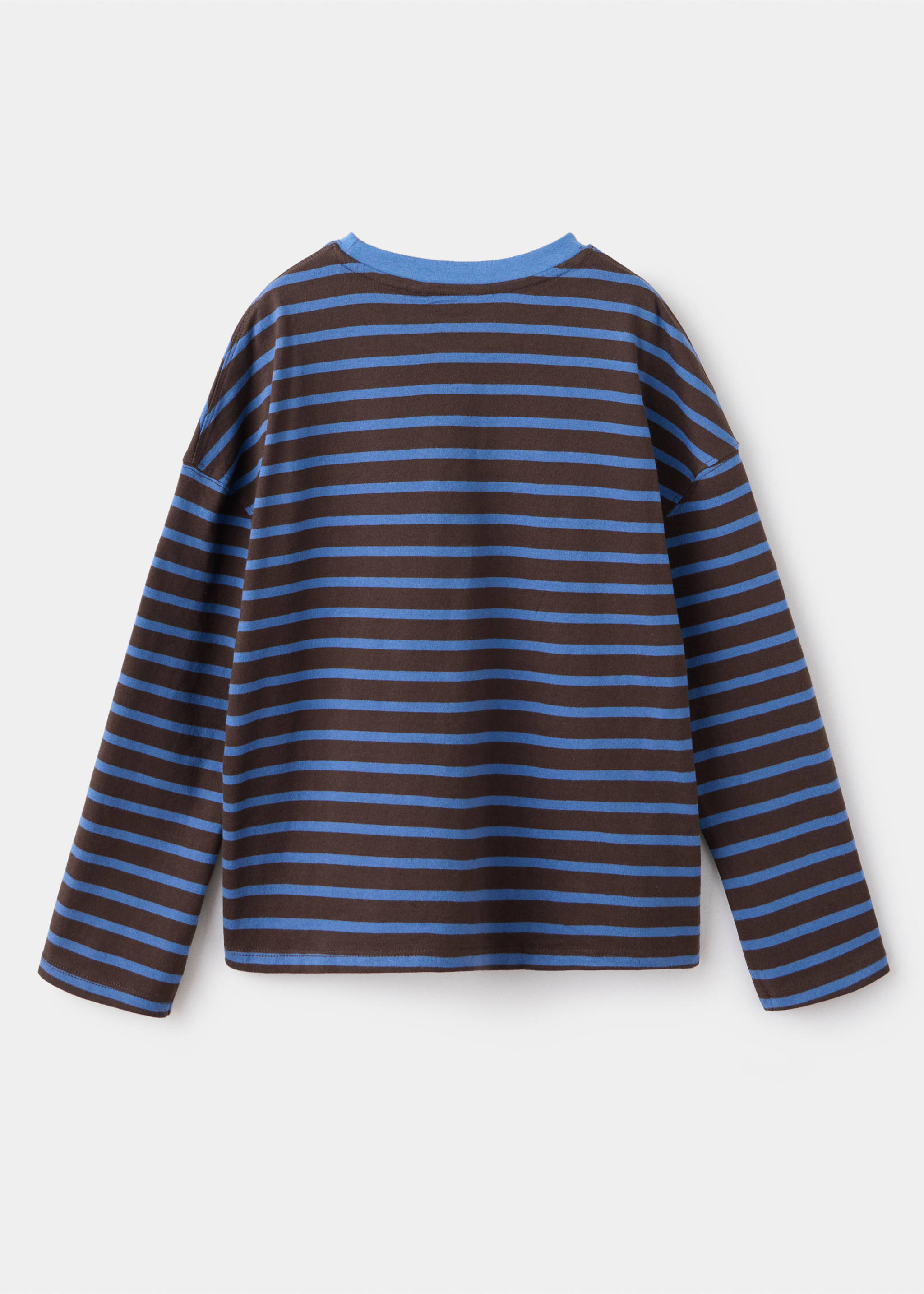 Boxy-fit long-sleeve T-shirt - Reverse of the article, Chocolate. Ref: 37045170-00.