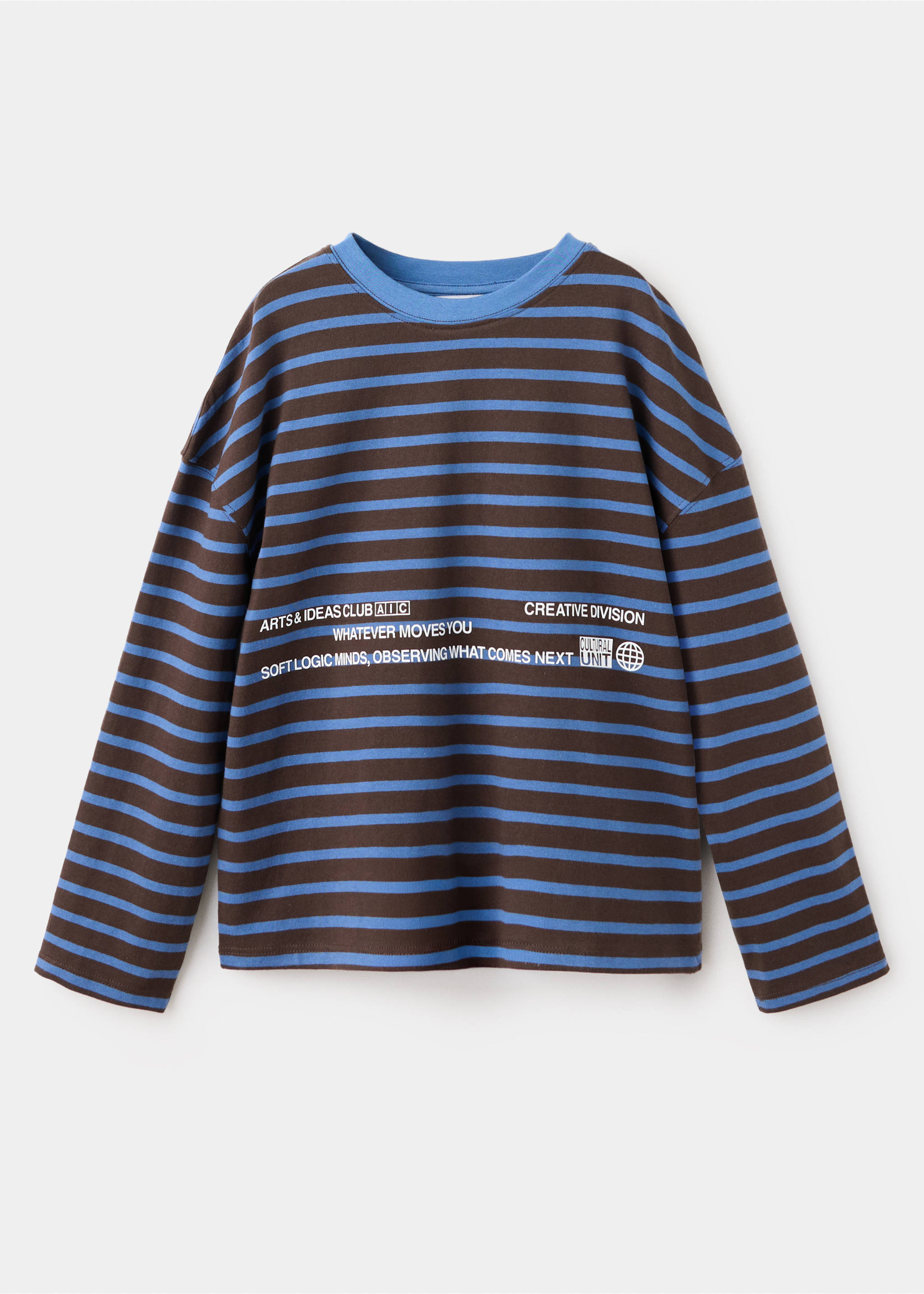 Boxy-fit long-sleeve T-shirt - Article without model, Chocolate. Ref: 37045170-00.