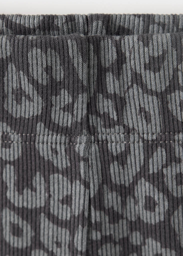 Flared animal print leggings — Charcoal
