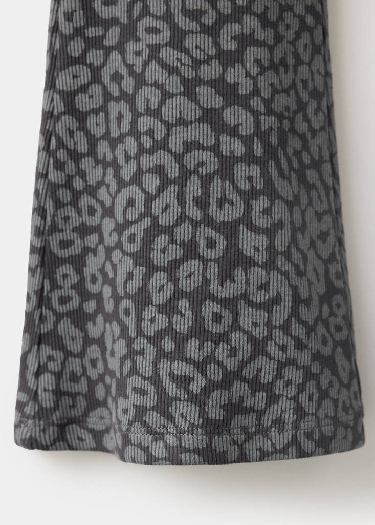 Flared animal print leggings — Charcoal