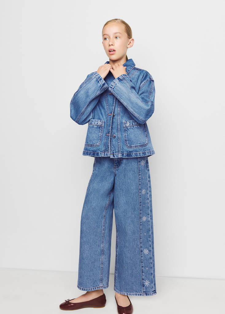 Studded denim jacket — Dark Blue