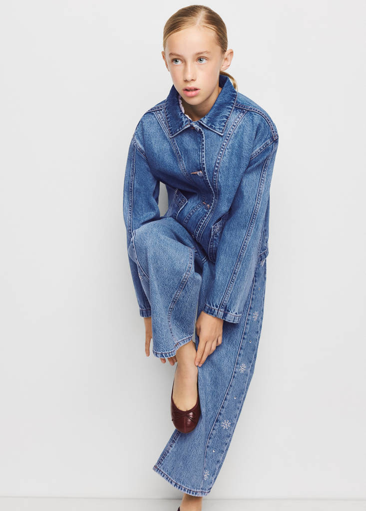 Studded denim jacket — Dark Blue